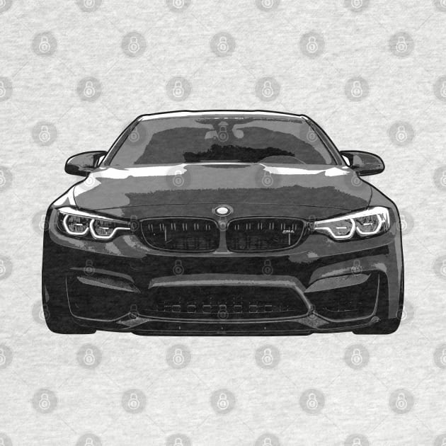 Grey BMW M4 Illustration by KAM Std